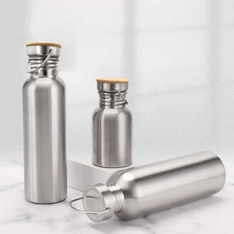 Sports Water Bottle Sports Bottle Water Bottle Stainless Steel Water Bottle 1000ml Bamboo Lid Sports Flasks Travel Cycling Hiking Camping Bottles BPA Free