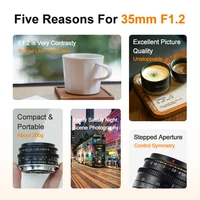 SG Image 35mm F1.2 APS-C Large Aperture Manual MF Lens for Sony E Nikon Z Canon EOS M EOSR RF Sigma Leica L Fuji X M43 Mft Camer - Image 4
