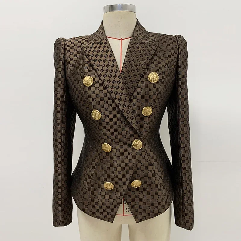 

Brown Women Suit Blazer Jacket With Double Breasted Formal Female Spring Office Lady Business Work Wear Party Coat Prom Dress