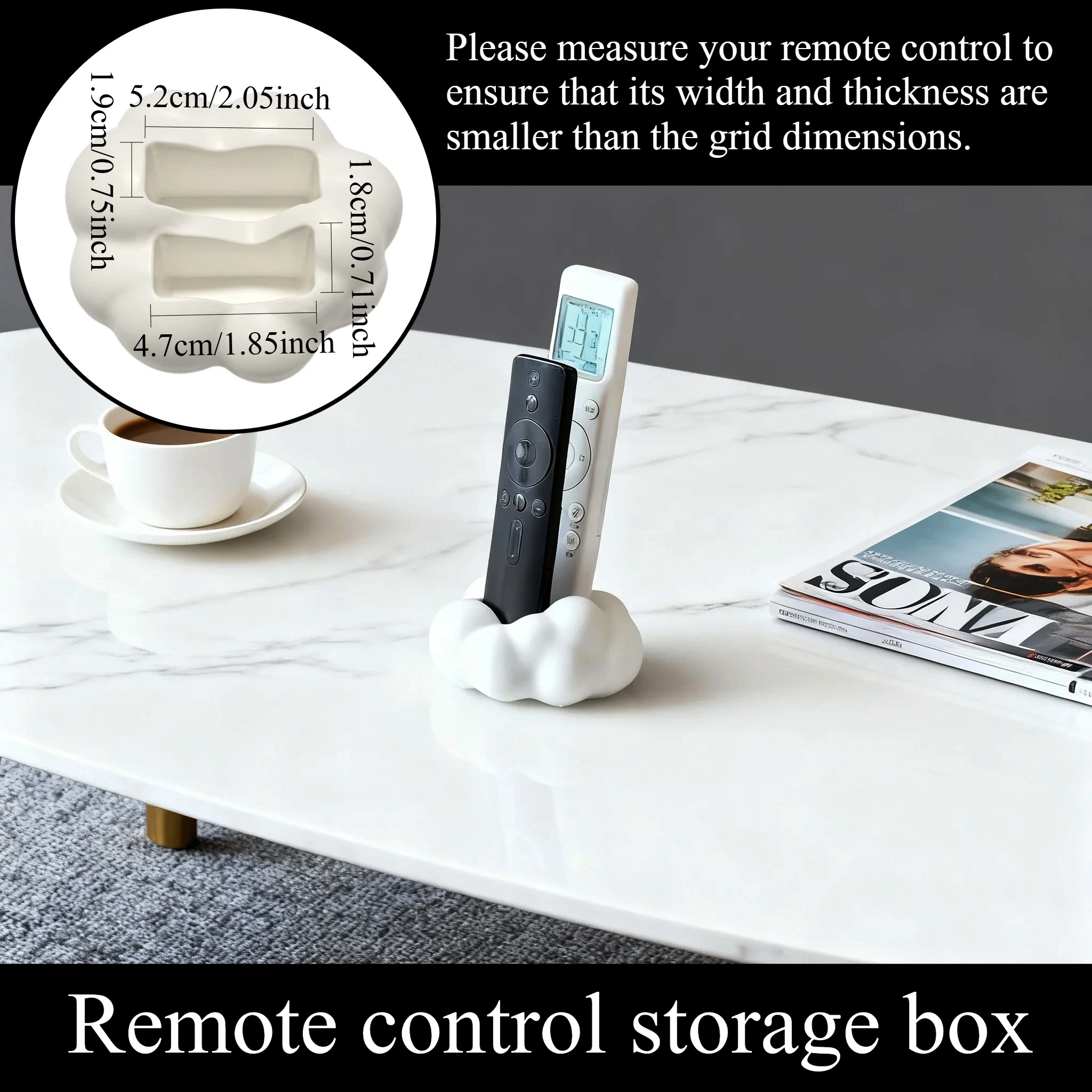 귀여운 3D 구름 모양 리모컨 홀더 - TV/에어컨 리모컨, 휴대폰, 가젯을 위한 데스크탑 홈 스토리지 정리대