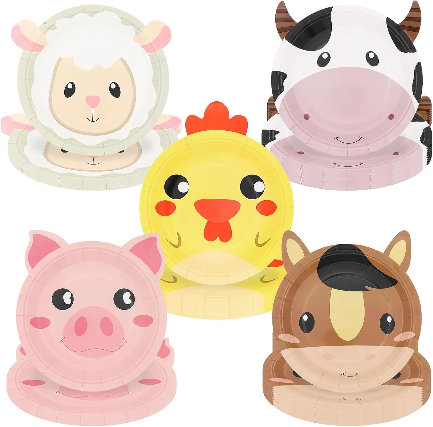 Set di Stoviglie Usa e Getta per Festa a Tema Fattoria: Banner, Tovaglia, Piatti, Bicchieri, Tovaglioli, Decorazioni per Baby Shower e Feste a Tema Barnyard - immagine 5