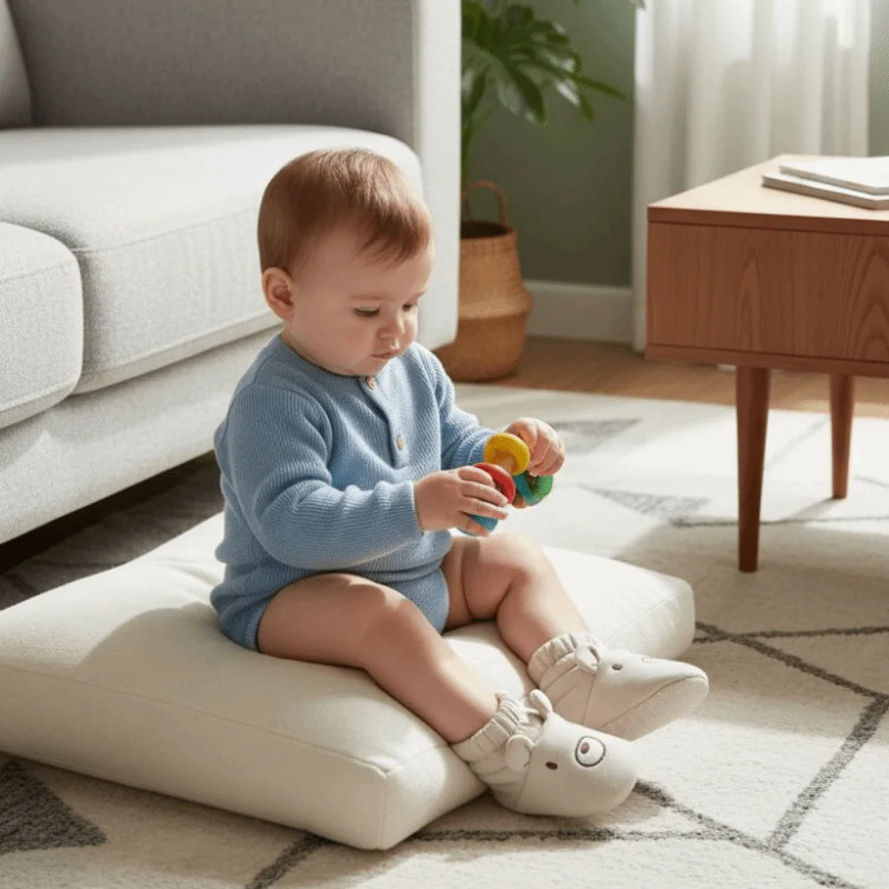 Fashion Cotton Baby Shoes Animal Pattern Anti Slip Infant First Walkers with Ears Soft Crib Shoes Indoor