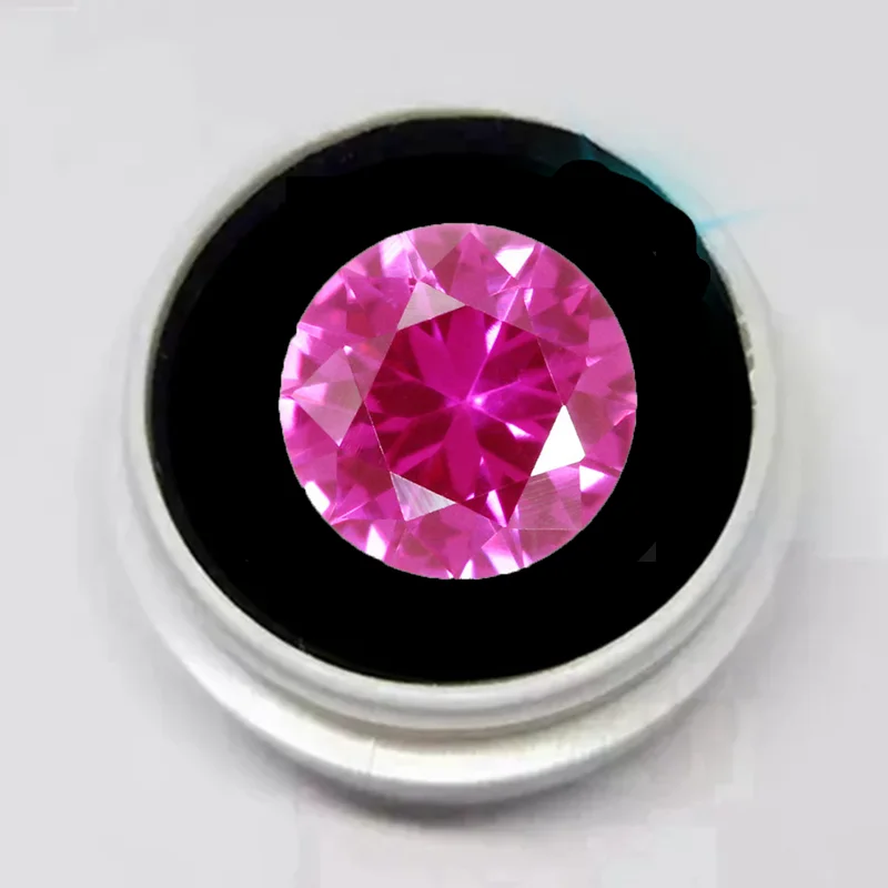 Gorgeous Pink Ruby Pass UV Test Large Size 15.0mm Round Cut VVS Loose Gemstones for Jewelry Accessories DIY Gem