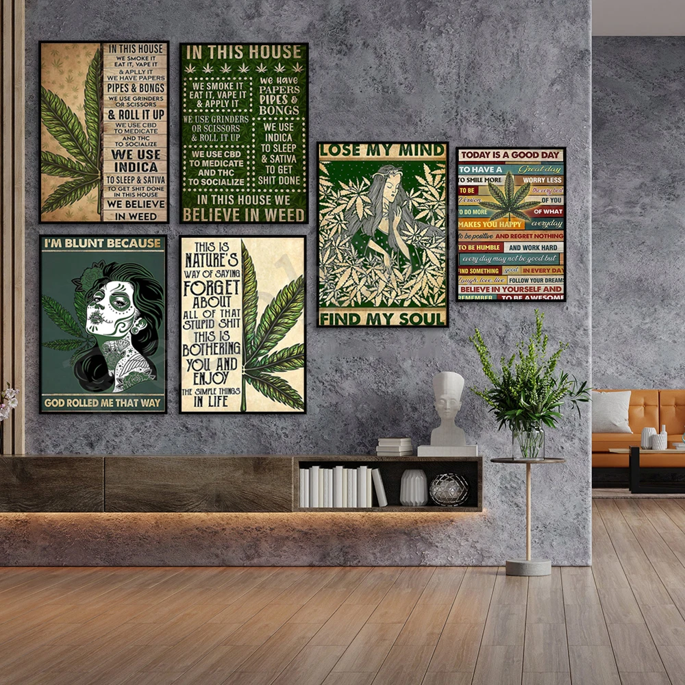 Stoner Room Wall Art Stoner Trippy Wall Decor Weed Blacklight