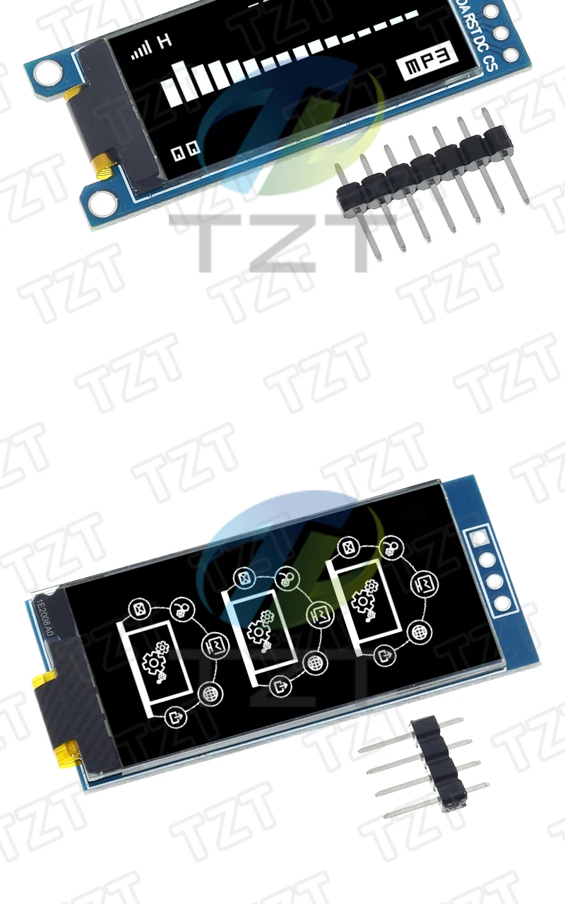TZT 0,96 / 1,3 / 1,54 Zoll OLED-Display 64×128 LCD-Modul SH1107 SSD1312 SSD1317 4PIN 7PIN LCD 1,3 " OLED Vertikales Bildschirmmodul – Detail 12