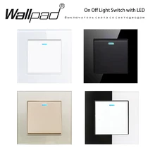 

1 2 3 Gang Light Switch LED Indicator On / Off Interruptor Tempered Glass Frame Push Button 1 Way 2 Way Wall Panel 16A AC 250V