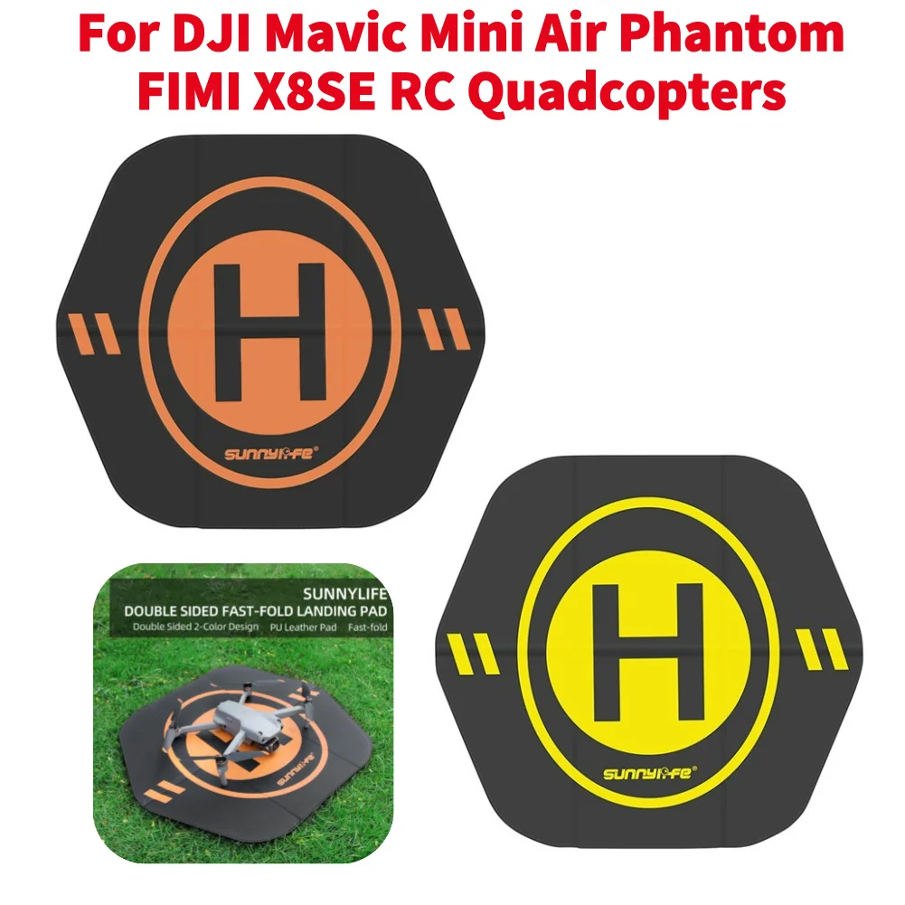 55cm Drone Foldable Landing Pad Double-sided Leather Aircraft Parking Mats Reusable For DJI Mavic Mini Air Phantom RC Drones