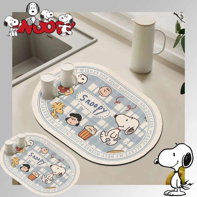 Snoopy-tapetes de mesa de dibujos animados para cocina, alfombrilla de ...