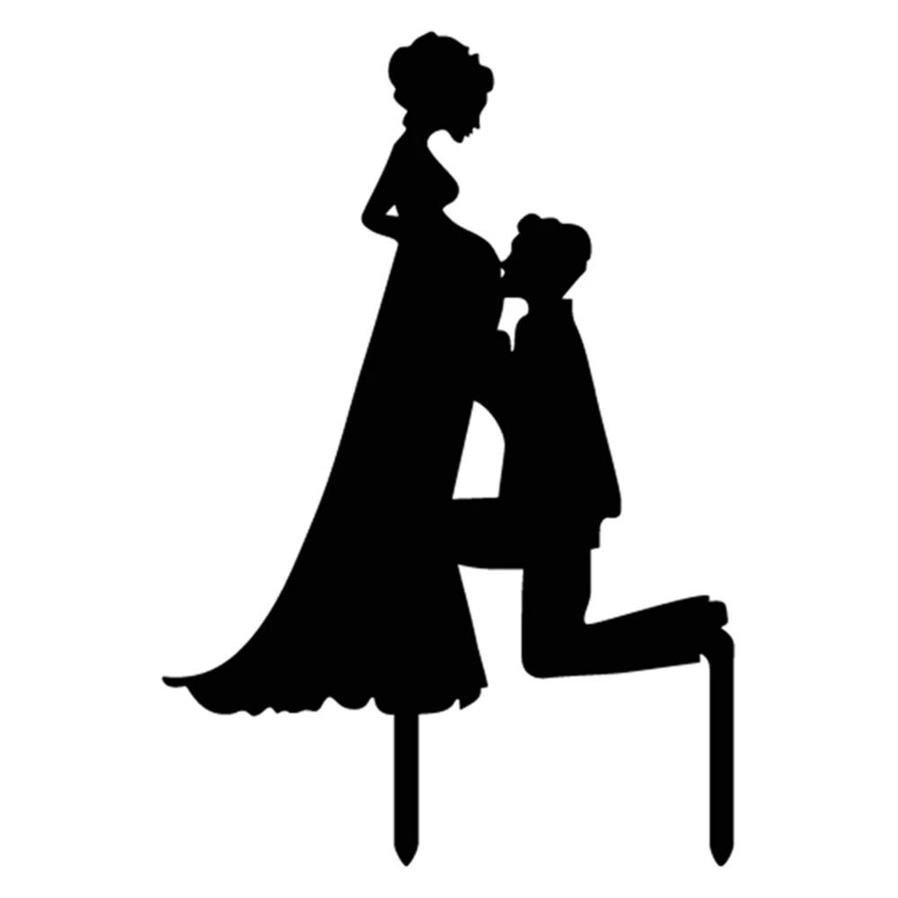 

10PCS New Acrylic Creative Sweet Kiss Cake Card The Groom and Bride Cake Decorations Wedding Gifts Decorations Birthday Party Su