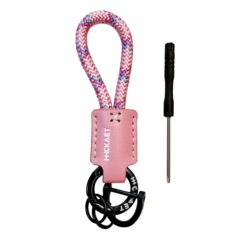 진짜 가죽 메탈 자동차 키체인 5가지 색상 여성 남성 블랙 버클 자동차 키 링 체인 홀더 쥬얼리 선물 신상품