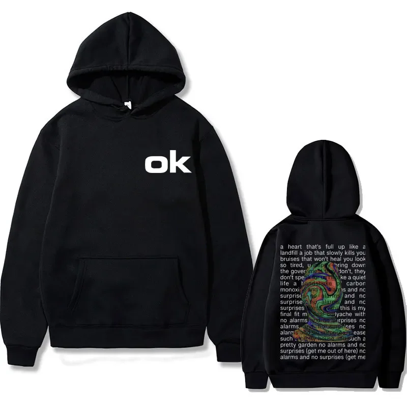 

British Rock Band Radiohead Ok Computer Graphic Print Hoodie Men Women's Clothes Casual Vintage Sweatshirt Male Gothic Hoodies