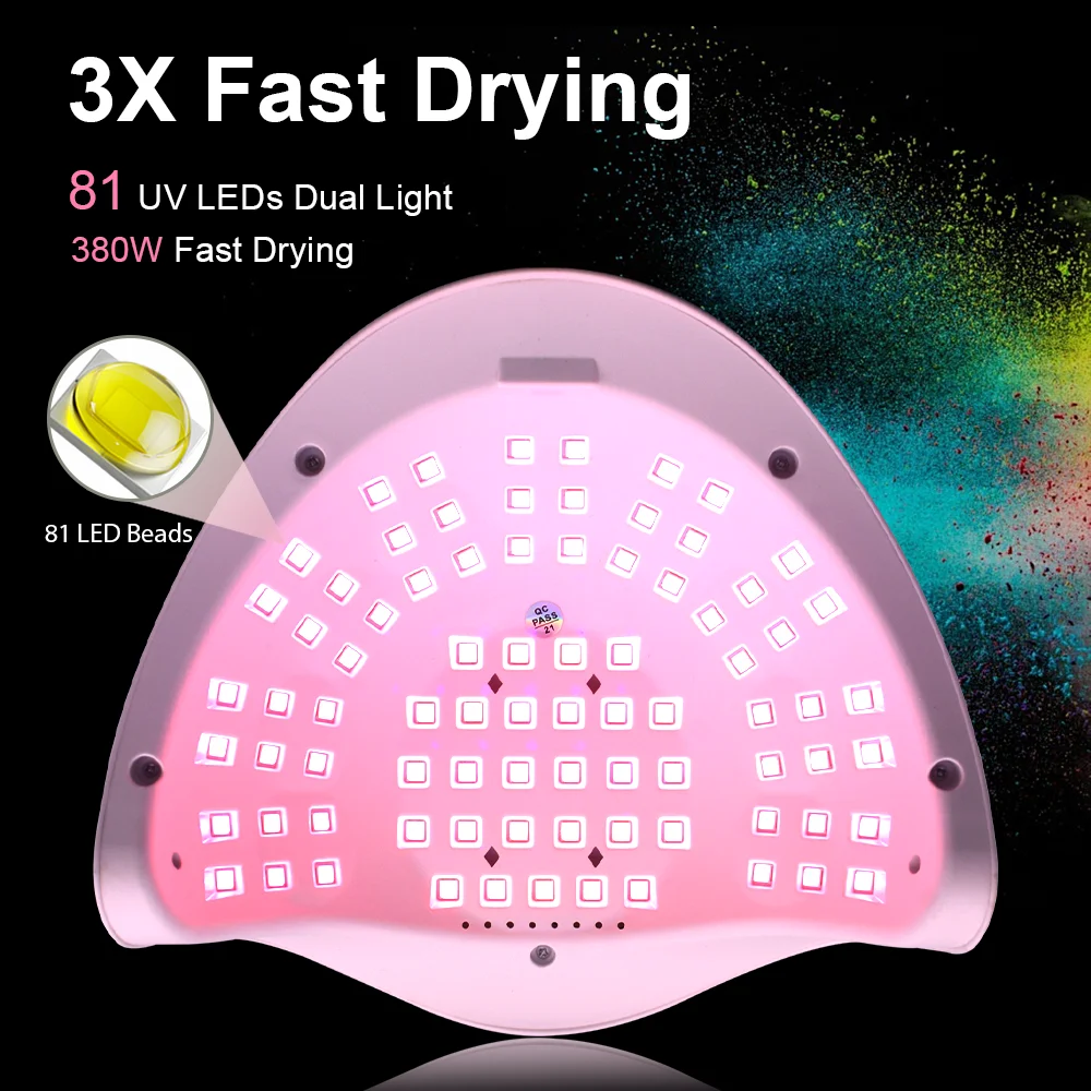 High Power 380W UV Gel LED Dryer Light Nail Lamp for Nails Gel Polish Professional Nail Art Accessories Curing Gel Toe Nails 3