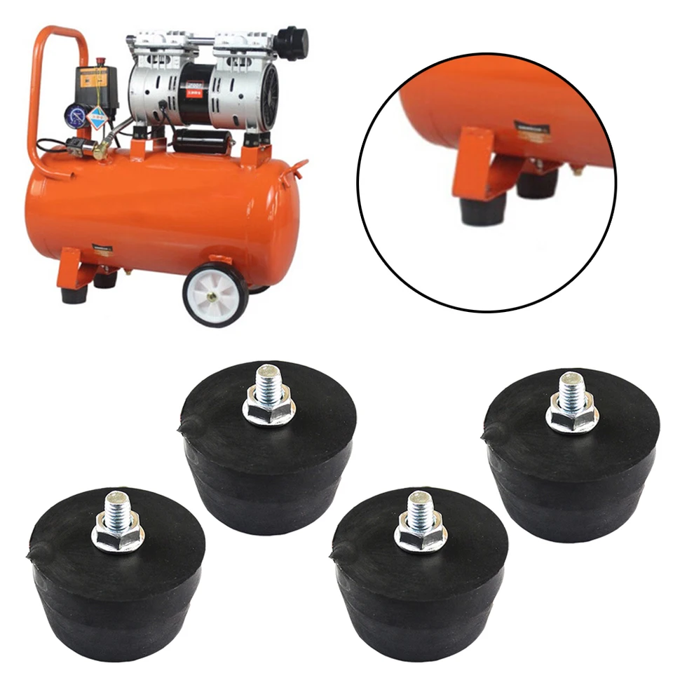 Piedini Gomma Per Compressore - 2 Pezzi Anti-Vibrazione M6 E M8