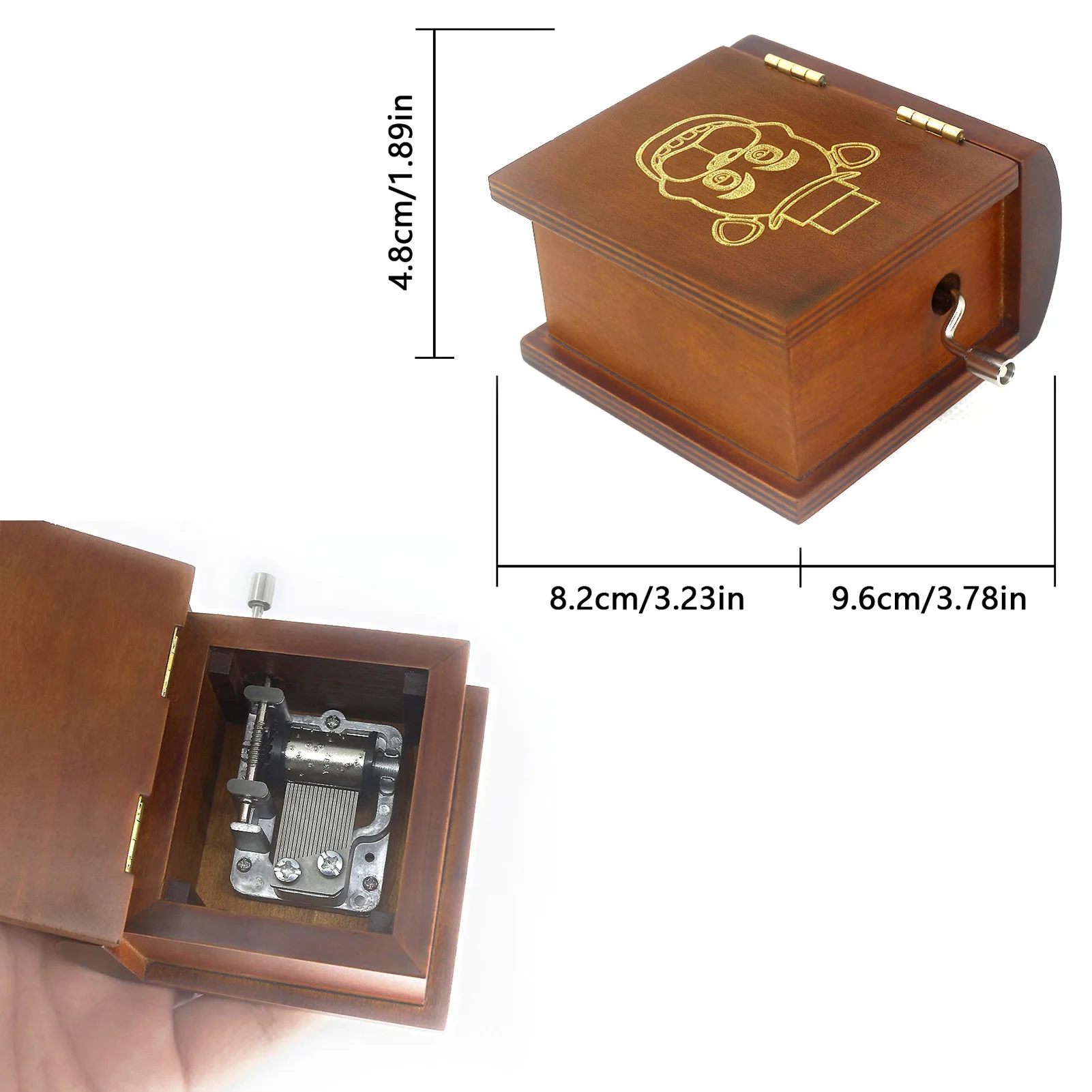 Chanson Du Toreador Wood Book Hand Music Box Birthday Christmas Valentine's Day Gifts