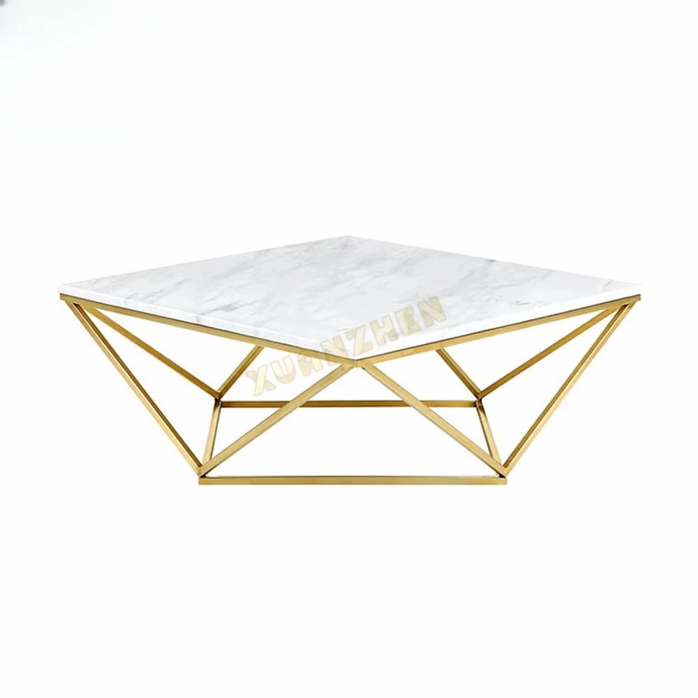 Stainless steel Foshan furniture coffee table marble luxury coffee table