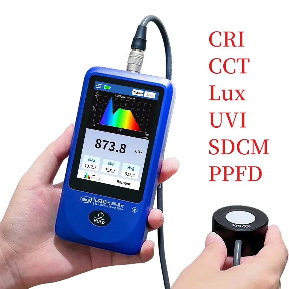 LS335 Spectrometer light spectrum meter CRI meter CCT Lux Tester Multi-Parameter Spectral Illuminance Meter