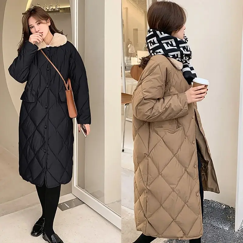 

2023 New Winter Jacket Women Hooded X-long Thicken Middle-aged Womens Coats Cotton Long Parkas High Quality Coat L257