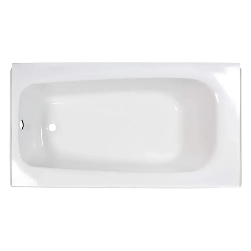 60-Inch White Textured Porcelain-Enameled Steel Bathtub Left Hand Drain Safety Padded Bars 4