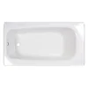 60-Inch White Textured Porcelain-Enameled Steel Bathtub Left Hand Drain Safety Padded Bars 4