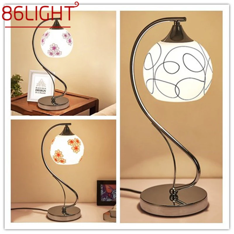 

86LIGHT Contemporary Table Lamp Simple Design LED Glass Desk Light Fashion Romantic Decor for Home Living Room Bedroom