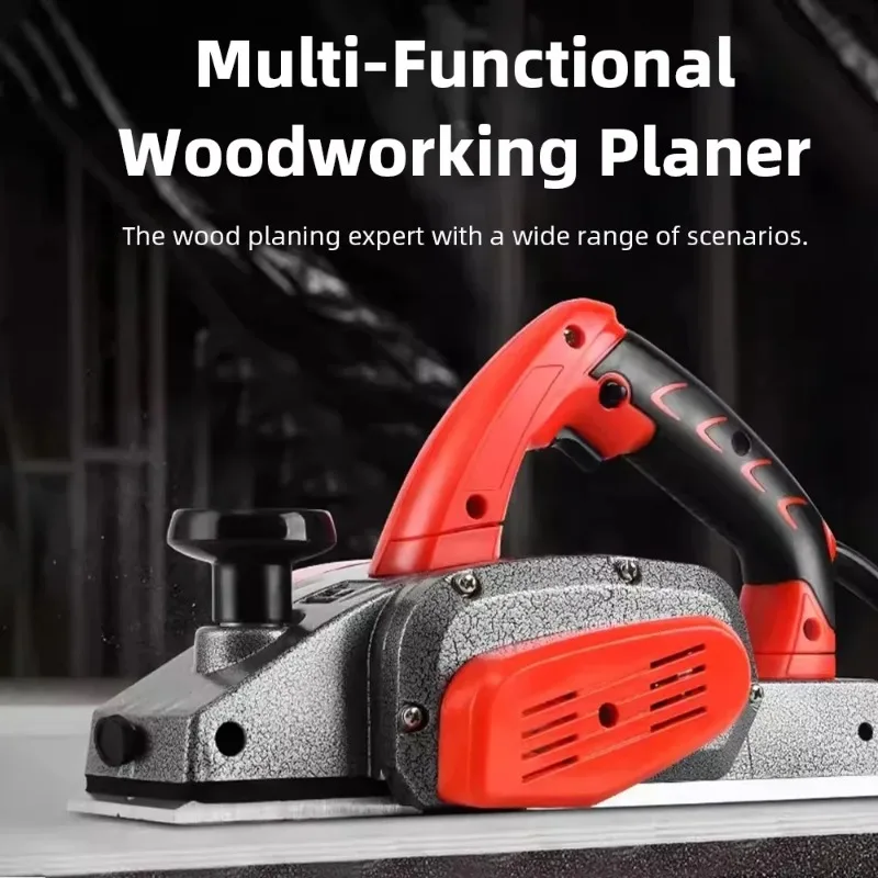 220V 전기 대패 82mm 휴대용 목재 대패 기계 먼지 배출구 포함 정밀 깊이 조절 하드우드 DIY 가구용