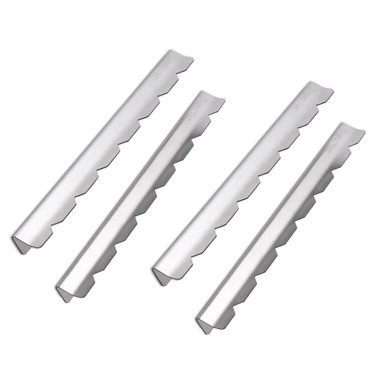 

4Pcs Skewer Holders Anti-Slip Groove Skewer Support Stainless Steel Barbecue Grilling Shish Kabob Rack Outdoor Supplies Durable