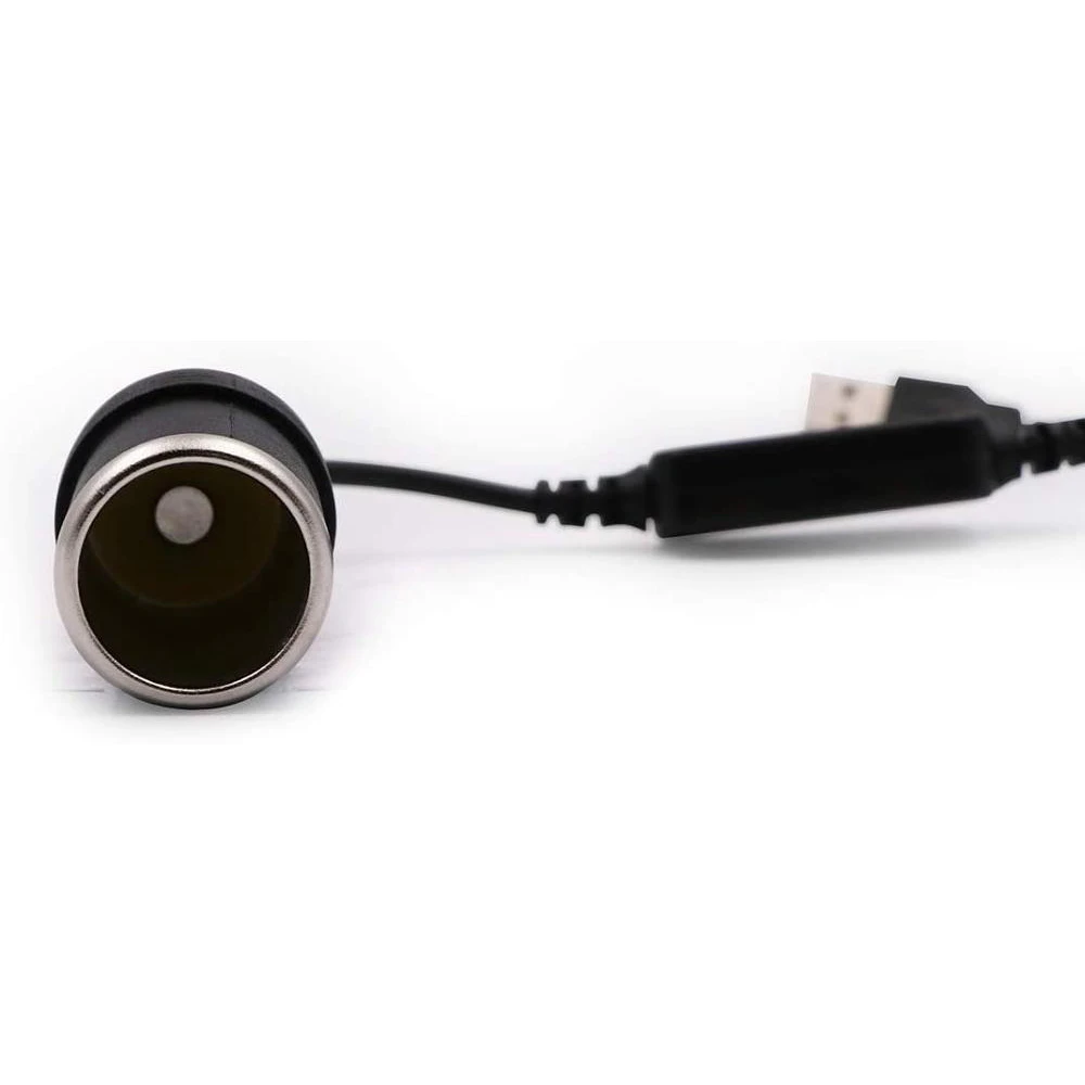 2-Pack USB A Male to 12V Car Cigarette Lighter Socket Female Converter Cable