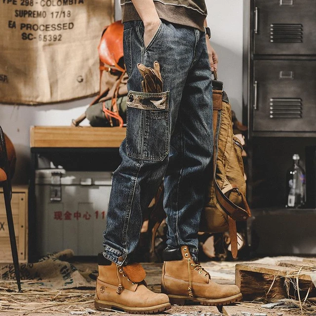 Tall Straight Carpenter Split Hem Cargo Jeans | boohoo