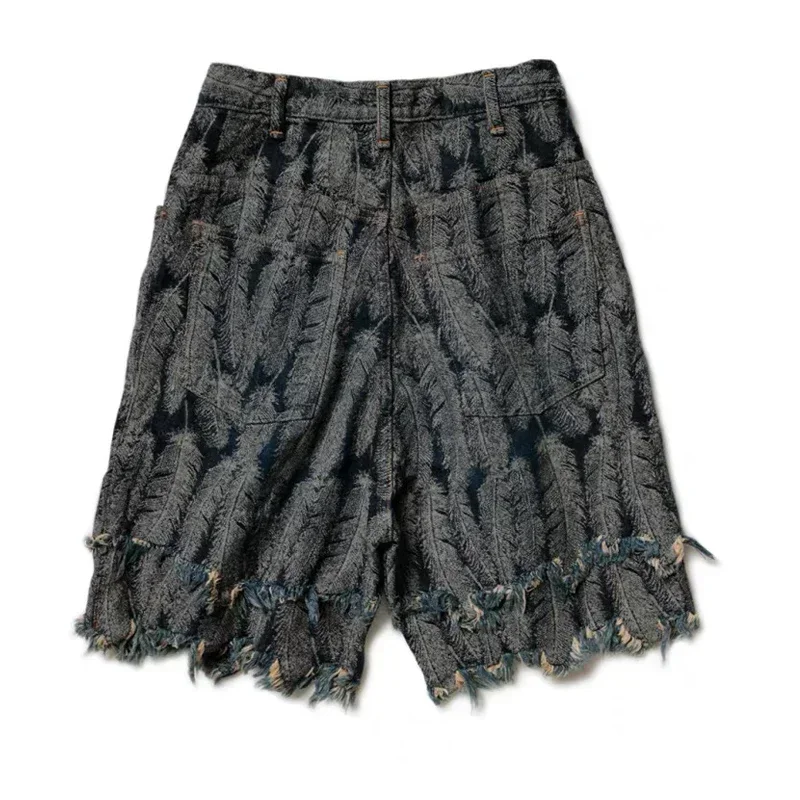 Kapital Japanese Style Feather Denim Men's and Women's Fashion Casual Shorts Spring Summer Loose New Amekaji