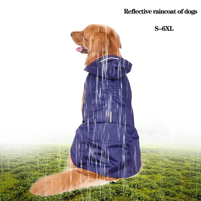 Chubasquero reflectante para perros, ropa impermeable para perros pequeños y grandes, capa de lluvia para Labrador Golden Retriever, productos para mascotas