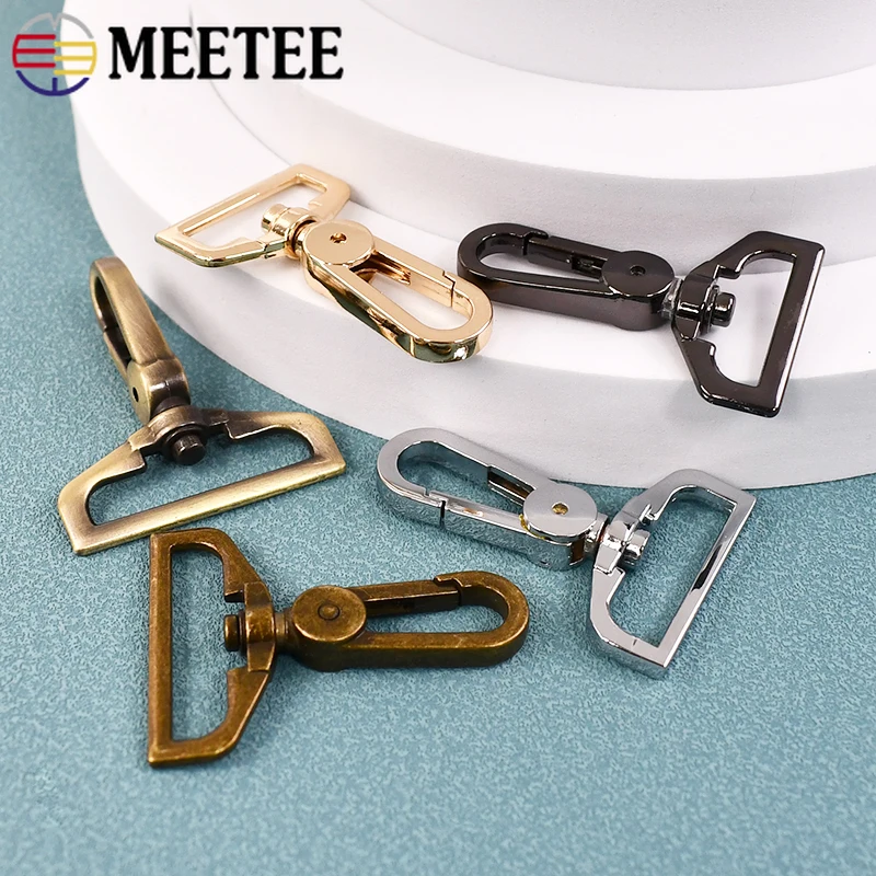 Meetee 금속 랍스터 걸쇠 버클 백 스트랩 카라비너 클립, 회전 트리거 스냅 후크 키체인 액세서리, 25mm, 32mm, 38mm, 2 개, 5 개