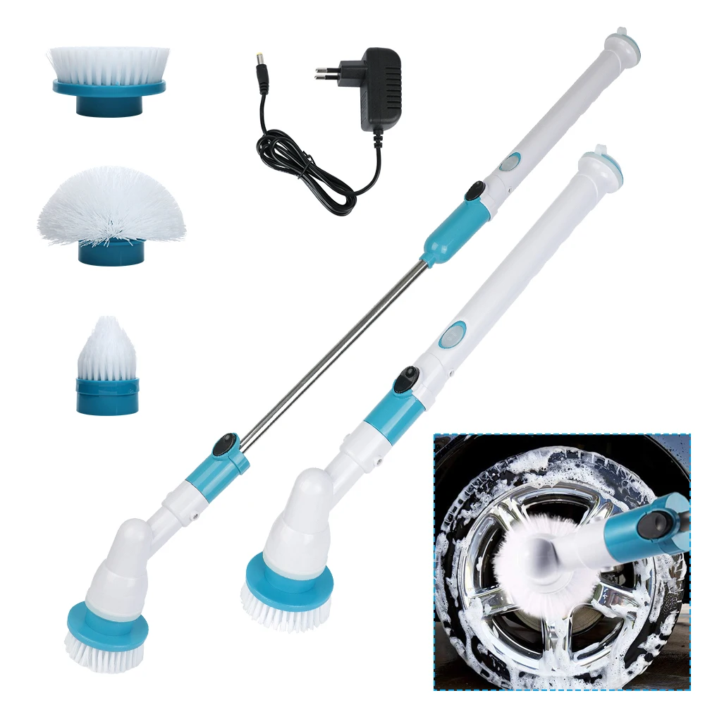 1set, Electric Spin Scrubber, Cordless Electric Shower Scrubber With 8  Replacement Brush Head, 2 Adjustable Speed, Bathroom Scrub Brush, Power Bathtub  Scrubber With Extension Long Handle For Bathtub,Tile, Floor, Bathtub, Bathroom  Cleaning