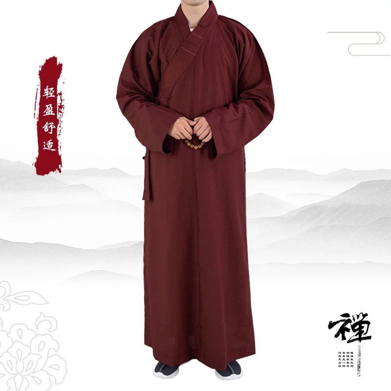 Traditional Chinese Clothing Long Robes Buddhism Monk Buddhist Clothing Adults Men Haiqing Meditation Gown buddhist clothing