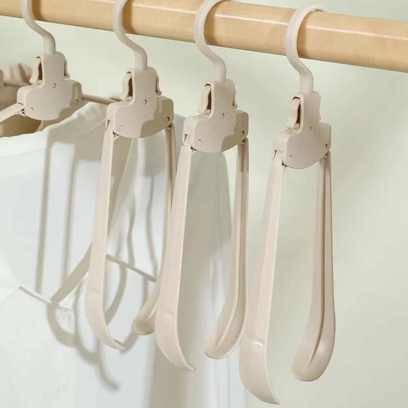 넓은 어깨의 무봉제 미끄럼 방지 접이식 옷걸이, 가정, 기숙사, 여행 및 출장용 휴대용 보관 옷걸이