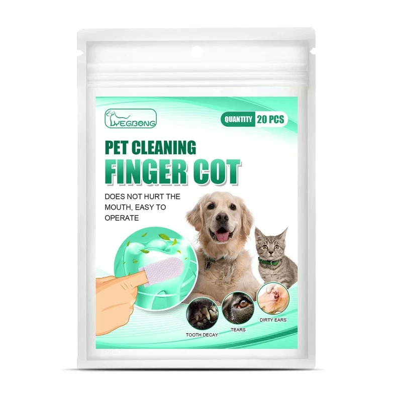 Dog Toothbrush for Cat Finger Toothbrush Super Soft Non-Woven Fabric 20 Pieces