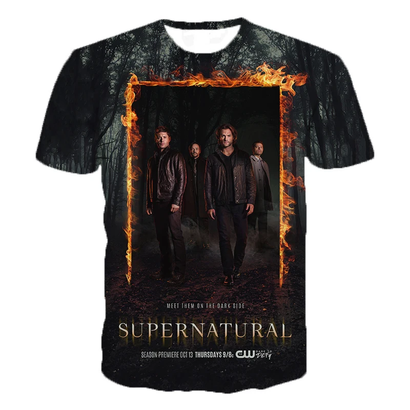 

TV Series Supernatural 3D Printed T-shirt Men Women Casual Fashion O-Neck Short Sleeve Trendy Streetwear Tees Tops Man Clothing
