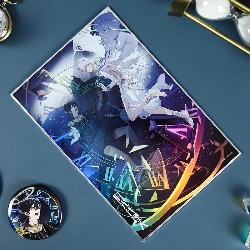 링크 클릭 공식 굿즈 이세룬 우 시리즈 포스터 스탠디 코스터 배지 세트 컬러 페이퍼 루광, 청샤오시