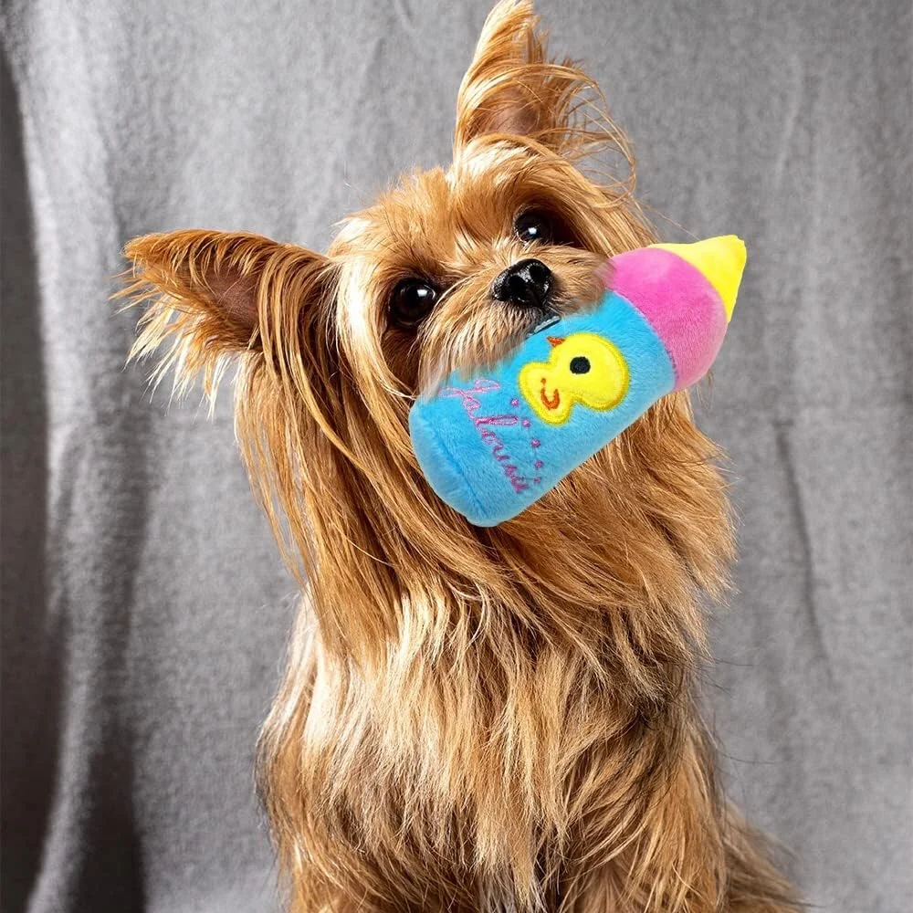 Pet Dog Toys Plush Chew Toy Soft Banana Bone Vegetable Fruit Squeaky Puppy Training Interactive Toy Bite-Resistant Pet Supplies 5
