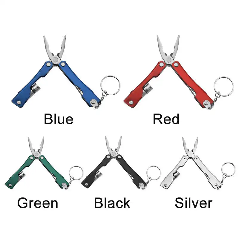 

LED Lamp Flashlight Screwdriver 9 In 1 Multifunctional Foldable Pocket Pliers Bottle Opener Portable Outdoor Camping Mini Pliers