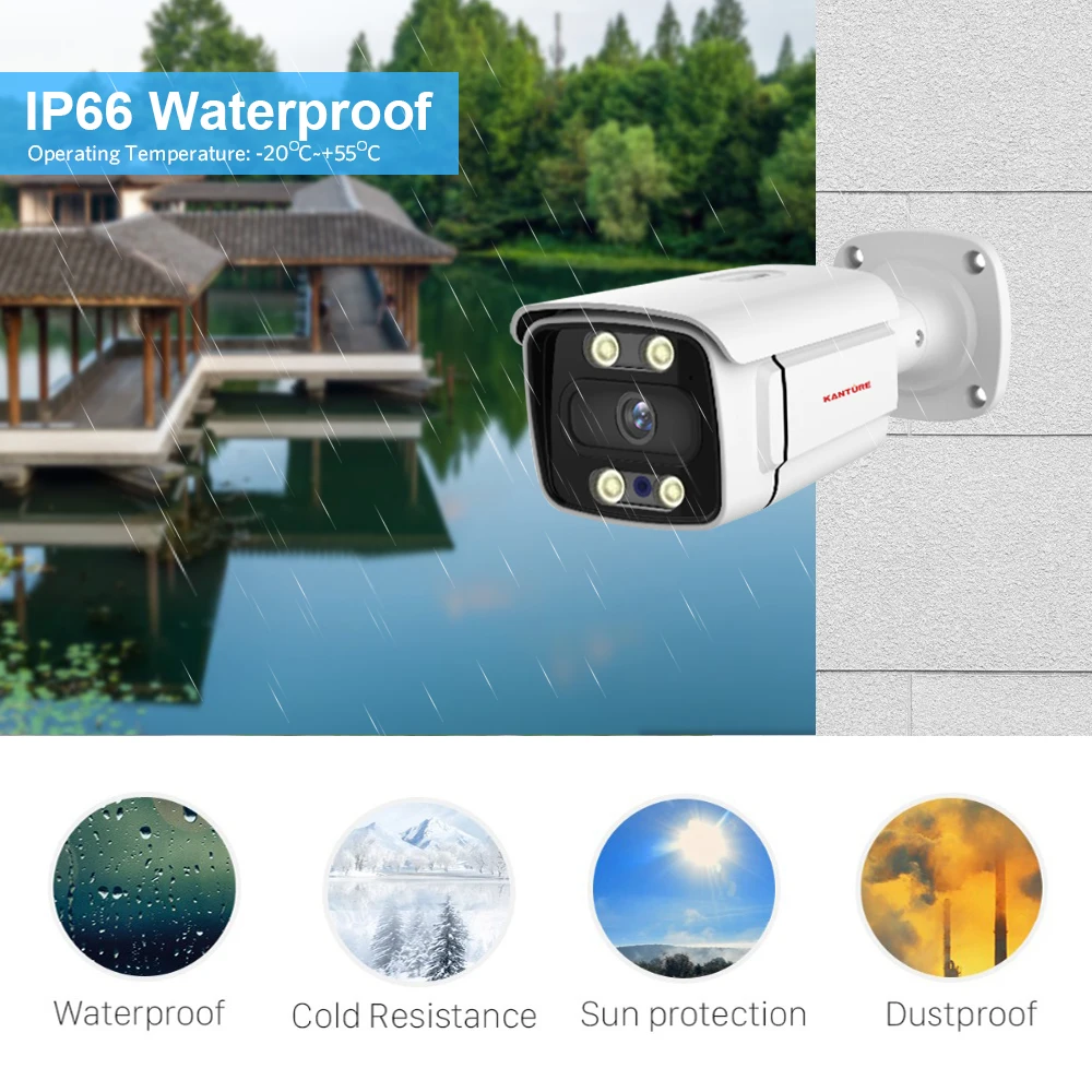 XMEYE-32CH NVR 시스템 4K Ai 얼굴 감지 보안 카메라, 8MP POE 양방향 오디오 다채로운 야간 방수 비디오 감시 세트