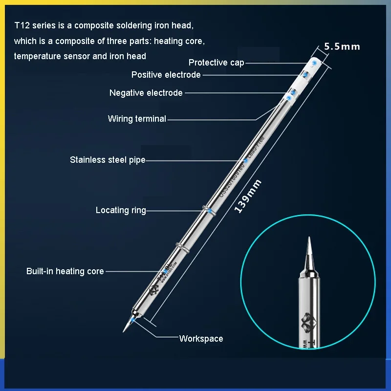 OSS T12-X Soldering Iron Tip T12 Heating Core KU BLS BJS SKUS KUS BL IS T12 Series Soldering Iron Tip Heater Head soldering iron tips