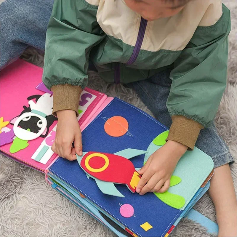 Toddlers Montessori Toys Busy Board Farm Animal Scene Storytelling Activity Toy Quiet Book Felt Activity Educational Sensory Toy 2