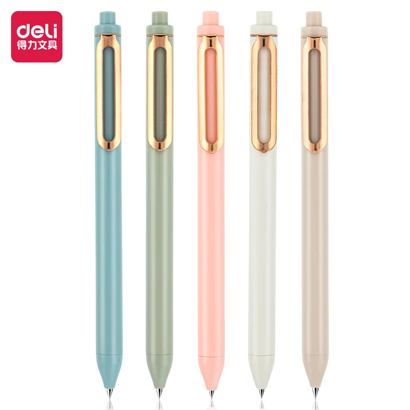 12Pcs Deli NS571 0.5mm Gel Pen 5 Colors Black Ink School Student Supplies Stationery