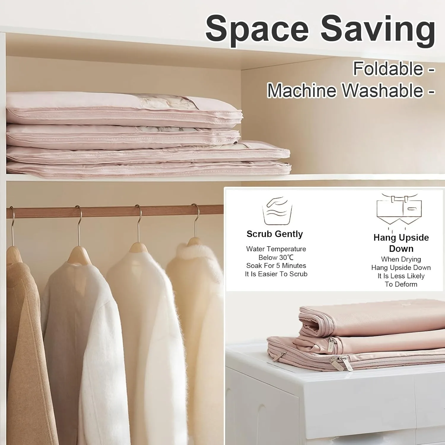 Coat Bags for Closet Storage, Compression Save Space, Suit Bags for Closet Storage, Garment Bags for Hanging Clothes with Zipper 3