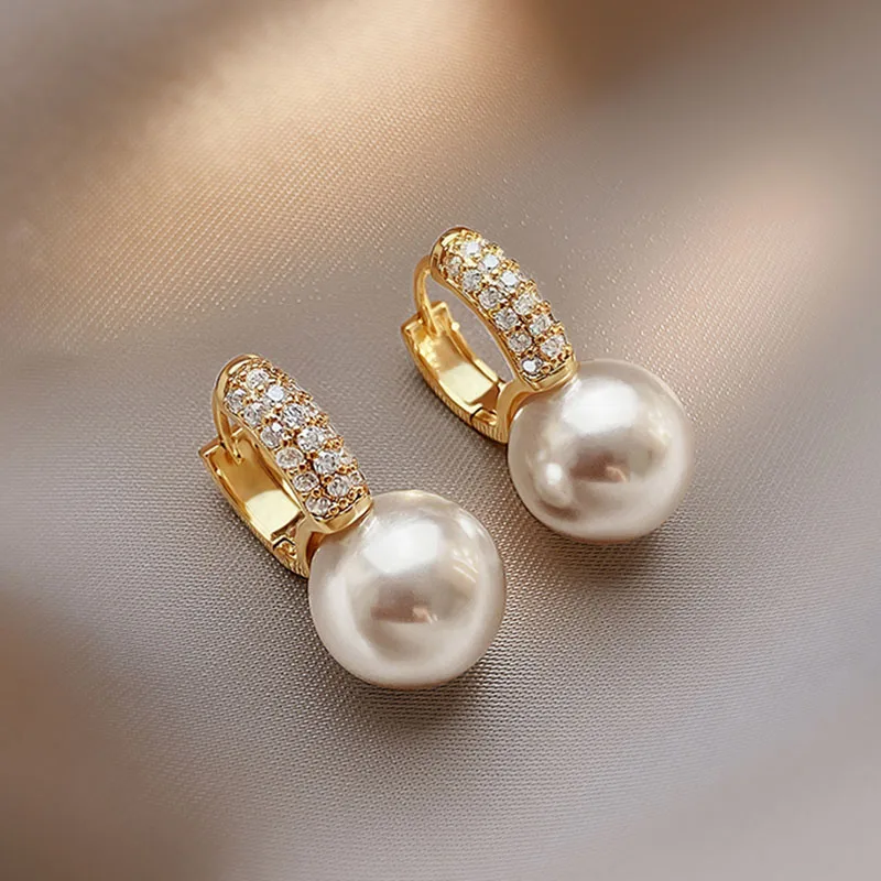 Pearl Earrings South Korea Fashion Pearl Drop Earrings Birthday Party Gift Woman Jewelry Stud Earrings