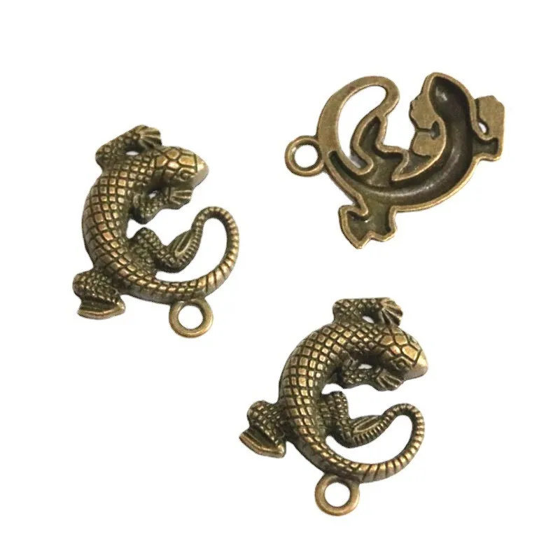 

15Pcs Gecko Lizard Charms 31*24.5MM Antique Bronze Plated Pendants Making DIY Accessories
