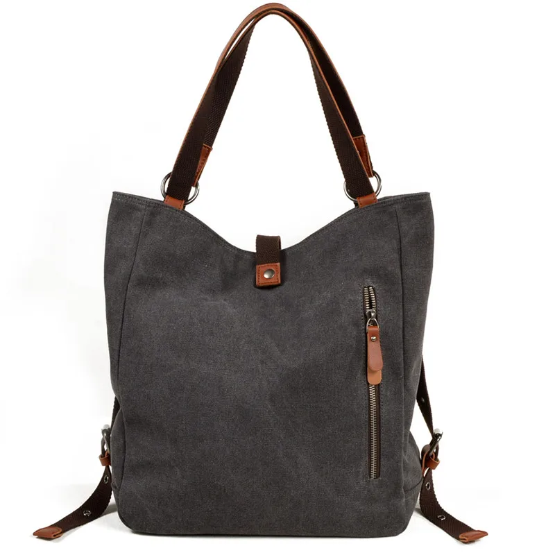 Multifunction 3 in 1 Women Shoulder Bag Casual Canvas Handbag Purse Large Capacity Female Tote Travel Bag Backpacks For Ladies