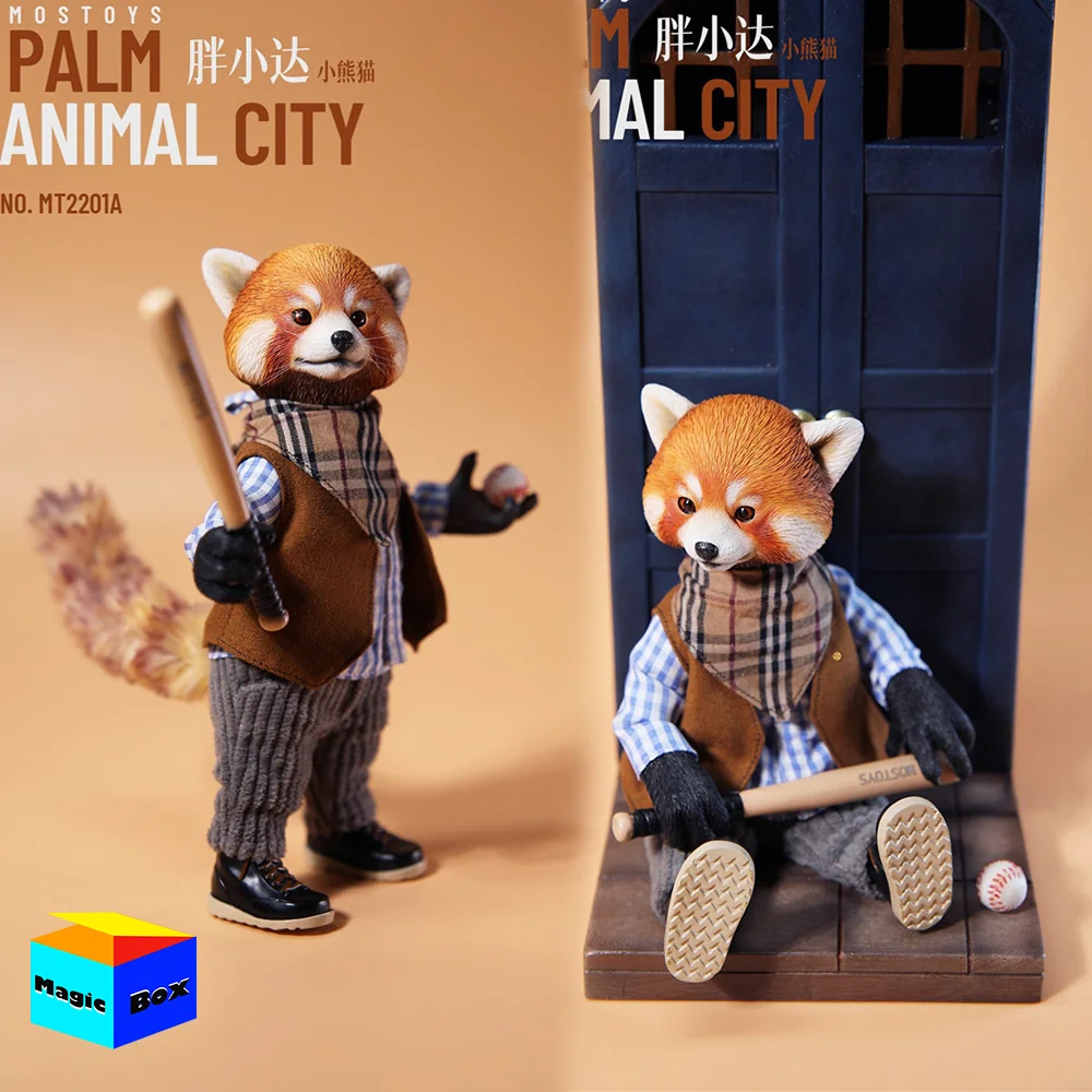 

Mostoys MT2201 PALM Animal City Series 17cm Cute Little Brown Bear Panda Pangxiaoda Resin Movable Animal Full Set Action Figure