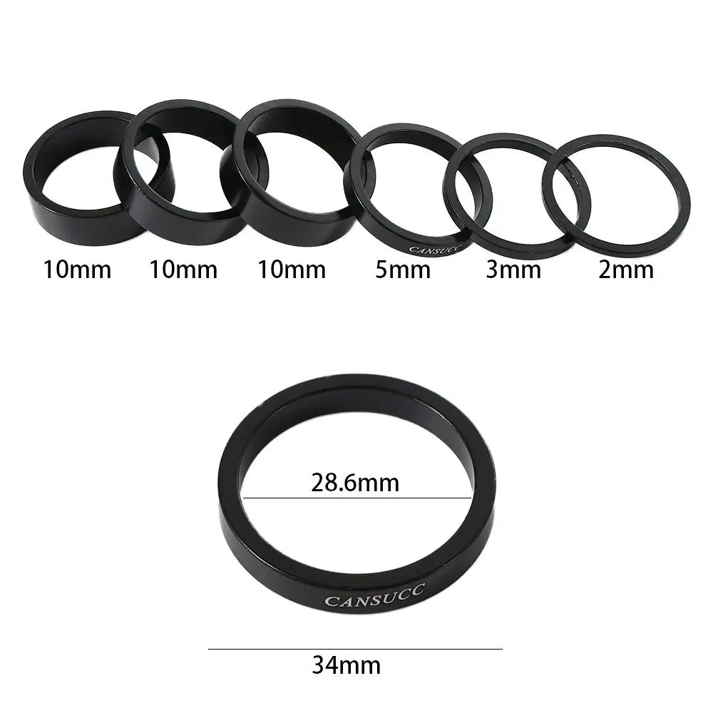 6pcs/set Aluminum Alloy Bike Headset Washer Mountain Bicycle Front Fork Washer Bike Stem Handlebar Spacers Ring Gasket bicycle headset bicycle spacer