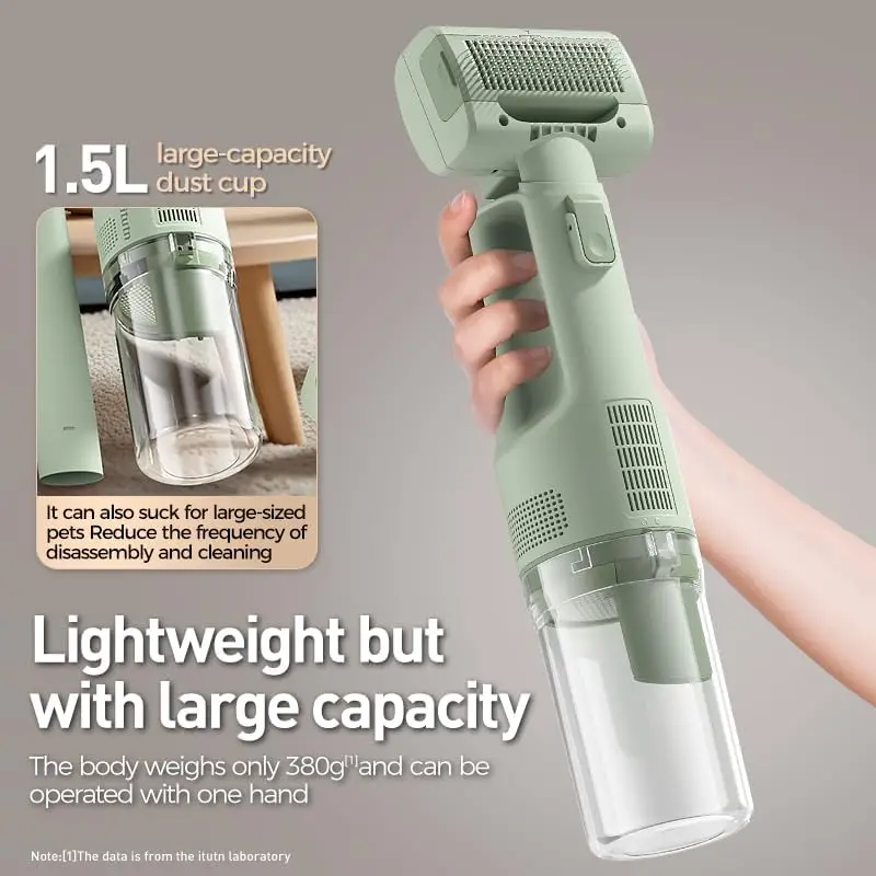 Wireless Handheld Pet Grooming Kit Cat & Dog Hair Vacuum Cleaner Station